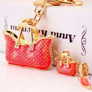 NWT handbag charm-design w/tiny handbag and heels keychain